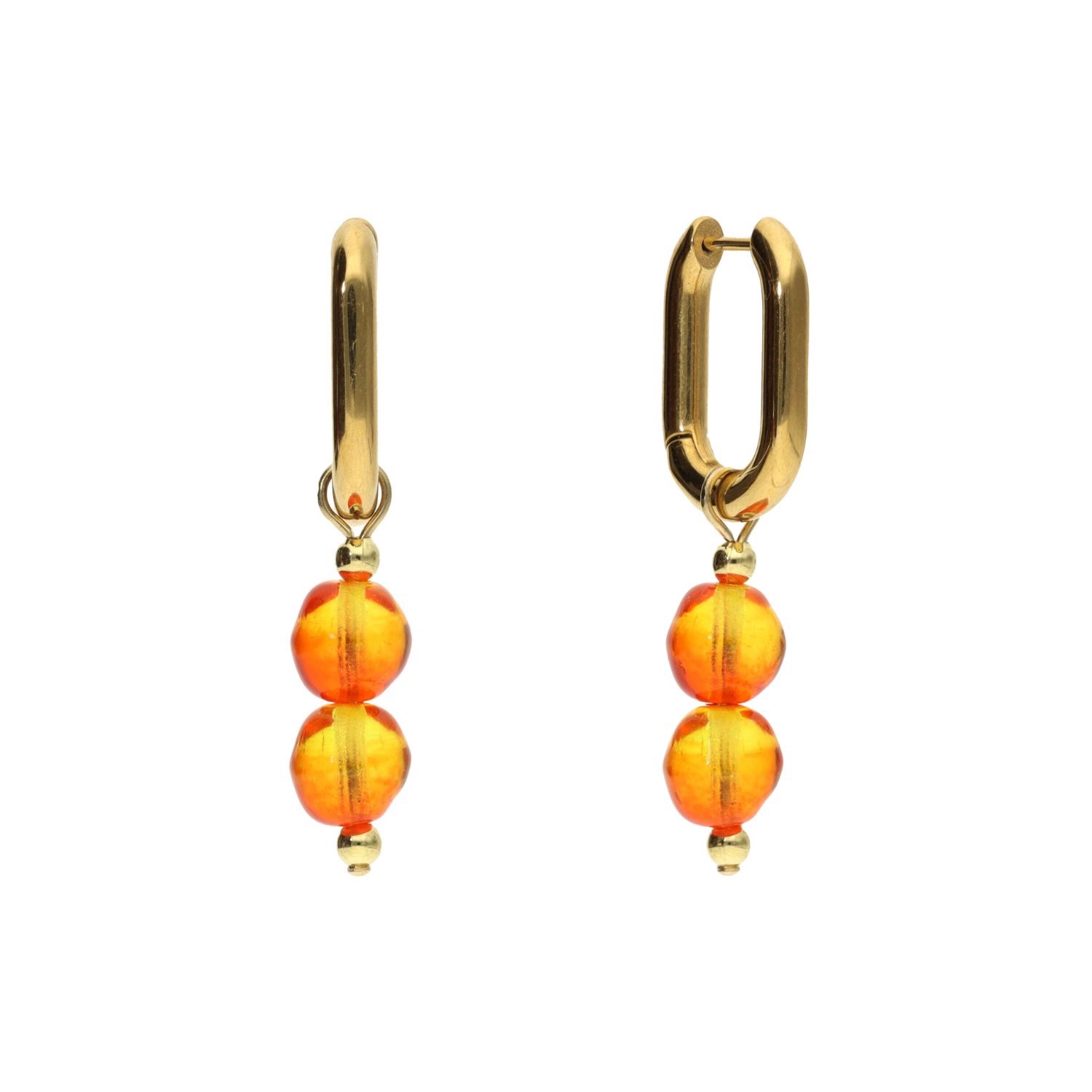 camps & camps oorbellen Glass Tropical Orange