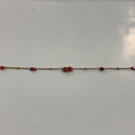 My jewellery armband gekleurde kralen goud