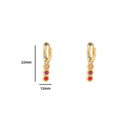 Tree in a row Ring - 14K + Peach