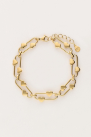 My jewellery armband ovaal met hartjes goud