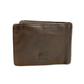 Bear design herenportemonnee Billfold 'Joep' brown