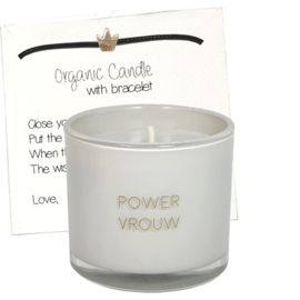 My Flame geurkaars met wens-armband - power vrouw - Amber's Secret
