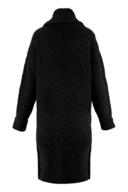 zusss lang boucle vest zwart