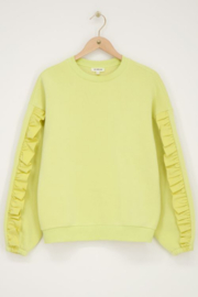 My Jewellery woven ruffle sweater geel