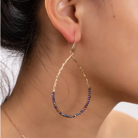 Go Dutch Label oorbellen | elegant beads drop lavender goud