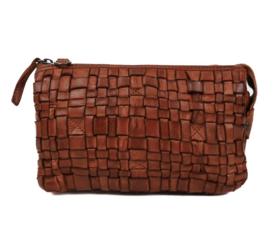 Bear Design schoudertasje 'Uma' gevlochten | cognac