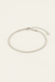 My Jewellery armband | platte schakel snake zilver