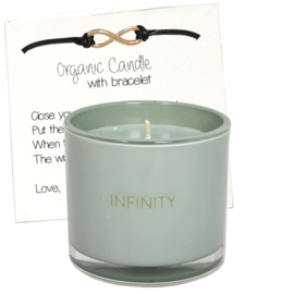 My Flame geurkaars met wens-armband - infinity - minty bamboo