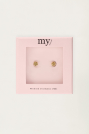 My jewellery oorbellen studs platte roos goud
