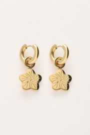 My Jewellery oorbellen | art oorringen met bloem goud