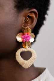 My Jewellery Statement oorhangers met bloem en hart