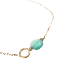rose en camellia armband cirkel turqoise steen