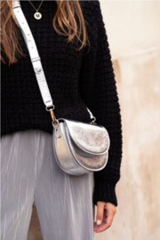 my jewellery tas | zilveren schoudertas half rond*