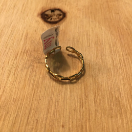 My Jewellery ring | verstelbare ring schakels zwart goud.