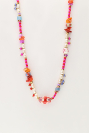 My Jewellery ketting | art gekleurde kralen ketting goud