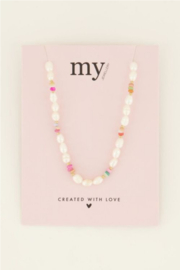 my jewellery ketting | parels & multi kleur kralen goud