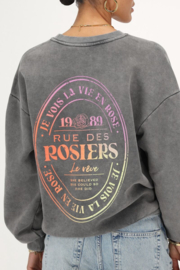 My jewellery Donkergrijze sweater "Rue des rosiers"