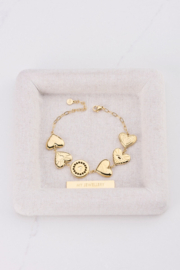 My jewellery armband chunky hartjes goud