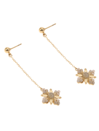 rose en camellia oorbellen hanger ster met steentjes