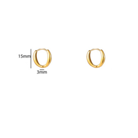 Go Dutch Label oorbellen oval shape hoop 10mm goud