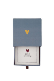 Zusss armband hartje in schuifdoosje leukerd grijsblauw