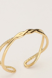 My jewellery verstelbare ring Vintage minimalistische twisted goud