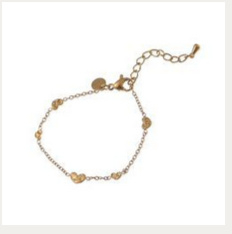 Go Dutch Label armbandje klein textured hearts bracelet - 14k