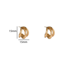 Go Dutch Label oorbellen 3 Lines Creole goud