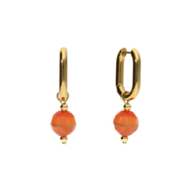 camps & camps oorbellen Glass Tropical Orange