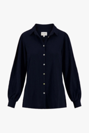 zusss blouse in crinkle stof donkerblauw