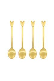 Zusss set van 4 lepeltjes hartje goud