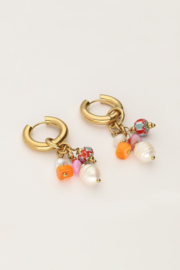 My Jewellery oorbellen | art oorringen met verschillende kralen goud