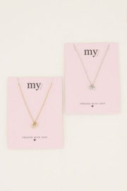 My Jewellery ketting | ketting met twee strass hartjes zilver