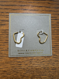 rose en camellia oorbellen hoop hartvormig
