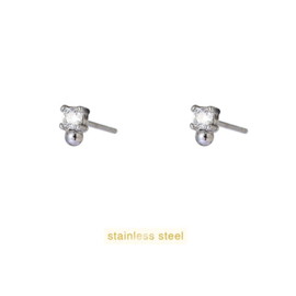Go Dutch Label oorbellen Sparkle Stud zilver
