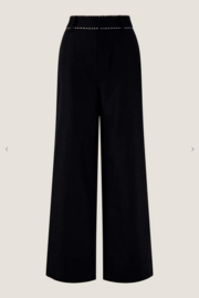 zusss linnen broek met tape details black