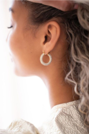 my jewellery oorbellen | sunchasers oorringen breed met strass stenen goud