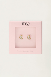 My jewellery oorbellen studs hart parel goud