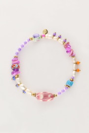 My Jewellery armband | art gekleurde kralen armband goud