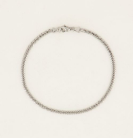 my jewellery equal | armband platte schakel zilver