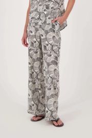 zusss wijde broek met grafische print off white/zwart