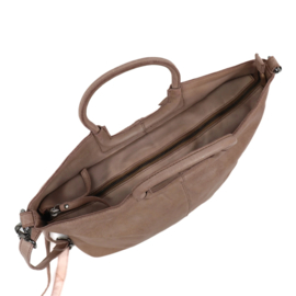Bear design Hand-/schoudertas 'Jasmijn' taupe L