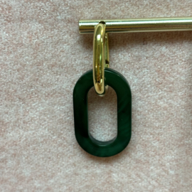 Just a touch oorbellen gold shiny groen