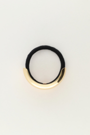 My jewellery haarelastiek dubbele goudkleurige curve