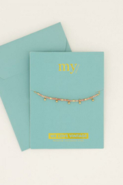 My Jewellery armband | goud vintage armband met oranje kralen & bolletjes