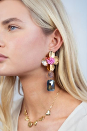 My Jewellery Statement oorhangers met bloem en stenen