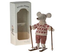 maileg muis moeder | wintermuis met ski's