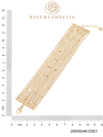 rose en camellia armband breed 18 schakels