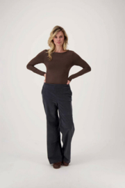 zusss corduroy broek met elastaan antraciet grijs