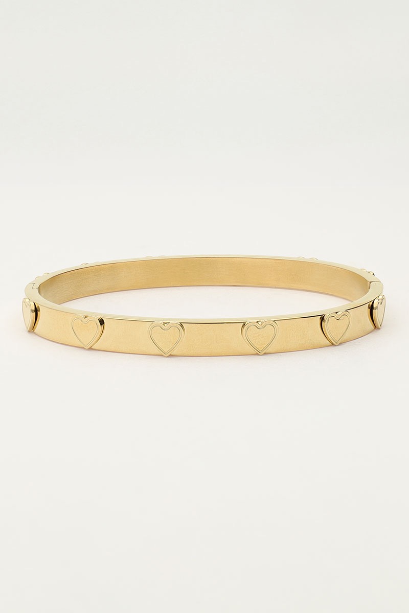 My Jewellery Bold bangle met hartjes goud